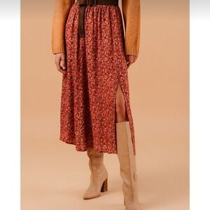 Grace and Mila long printed midi skirt with slit small